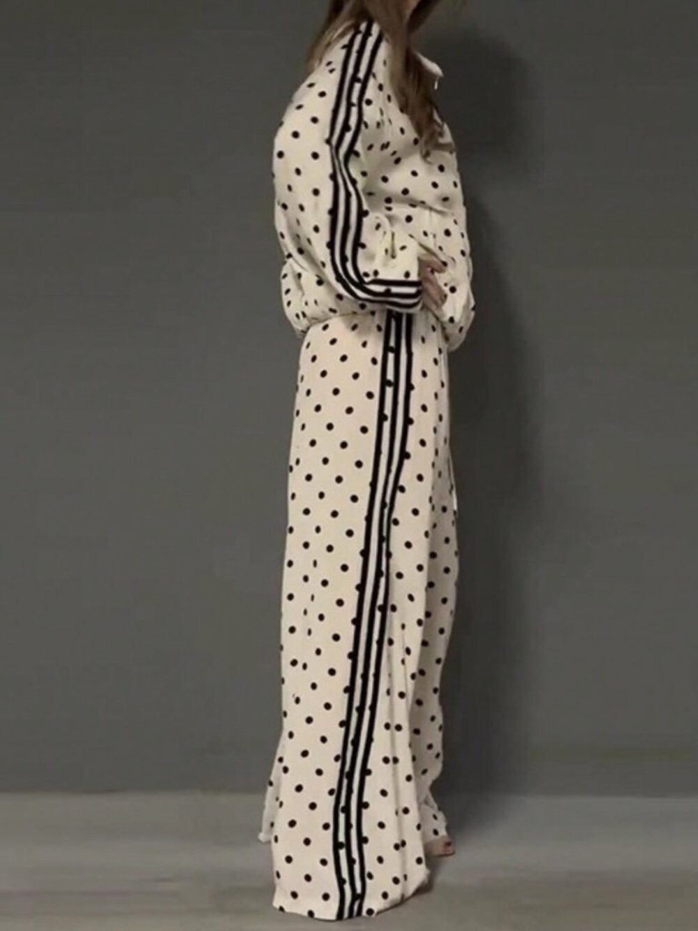 White Boho Women's Deep V Neck Zip Up Jacket Wide Leg Pants Loungewear Tracksuit - Picture 3 of 4